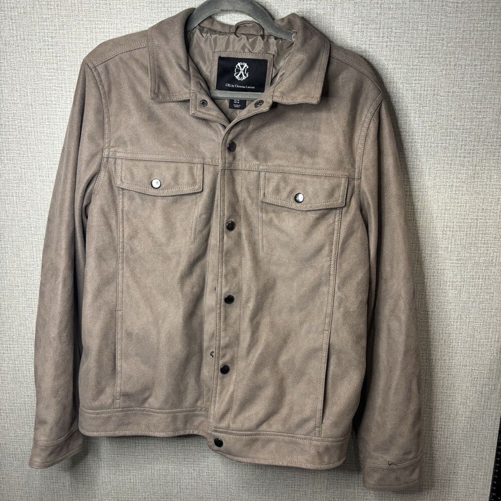 CXL by Christian Lacroix Light Brown Suede Bomber Jacket Men's Medium